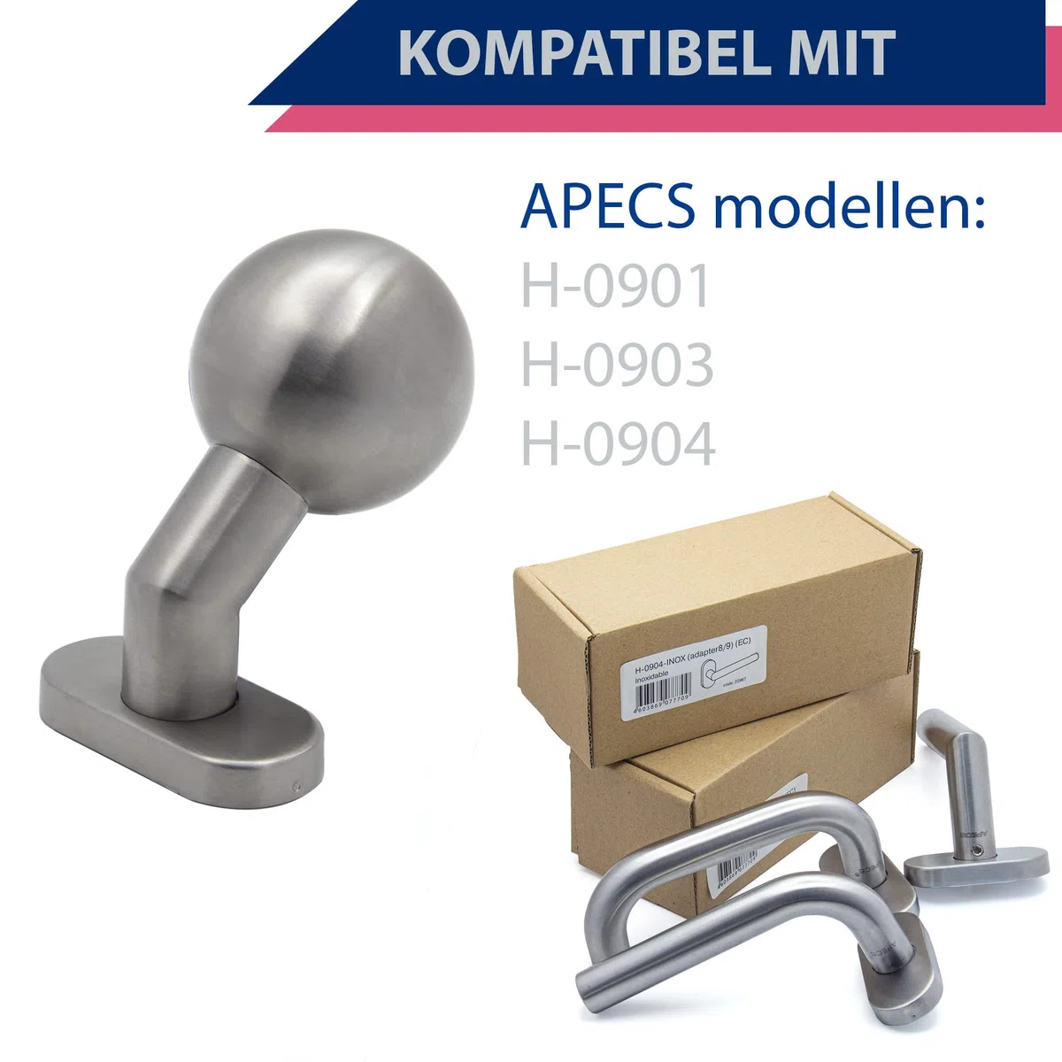 APECS 0972 INOX - Pomello per porta non rotante in acciaio inox opaco