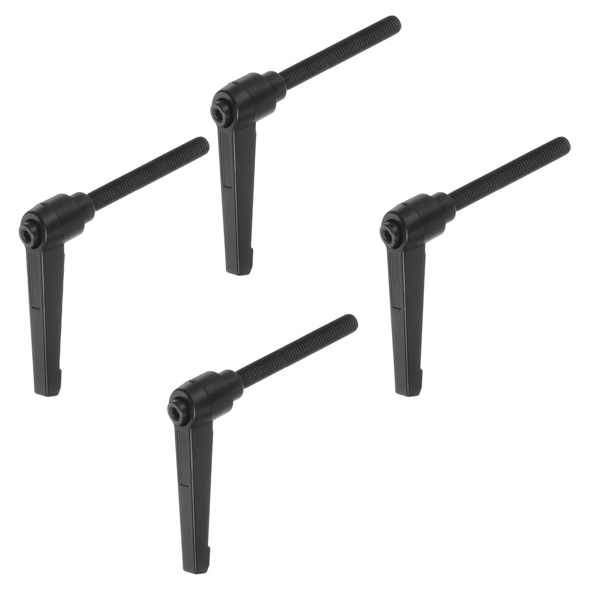 QUARKZMAN 4pz Regolabile Serraggio Leva Maniglie M8 x 80mm Maschio Filettatura Bullone Manopole Girevole Vite blockggio Rapido Rilascio Cricchetto Pulsante Maniglia, Nero