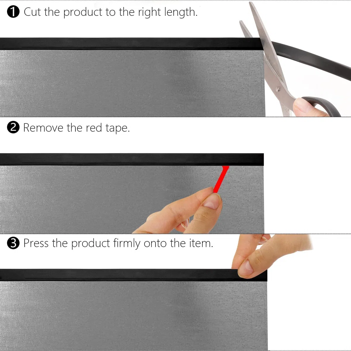 8m Profili in Gomma EPDM 1.5mm Profilo a U Protezione Bordi Professionale Guarnizione a U Durevole Profili di Gomma per Pannelli in Metallo Angoli del Tavolo Auto Portello