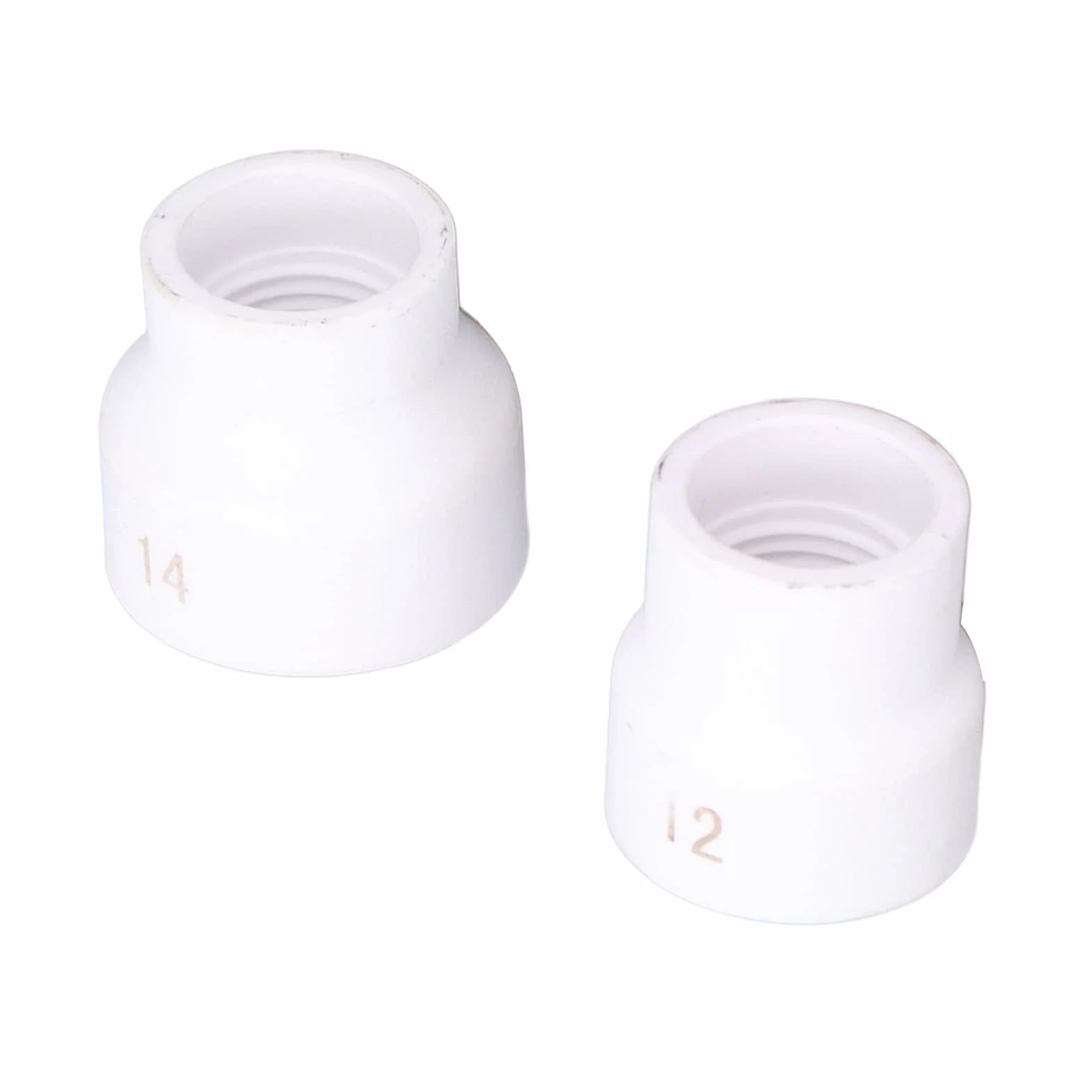 2 Pezzi Tazza per Saldatura TIG, Tazza per Saldatura in Ceramica 12#/14# Kit di Accessori per Ugelli in Ceramica per WP9/17/18/20/25/26 (Bianco)