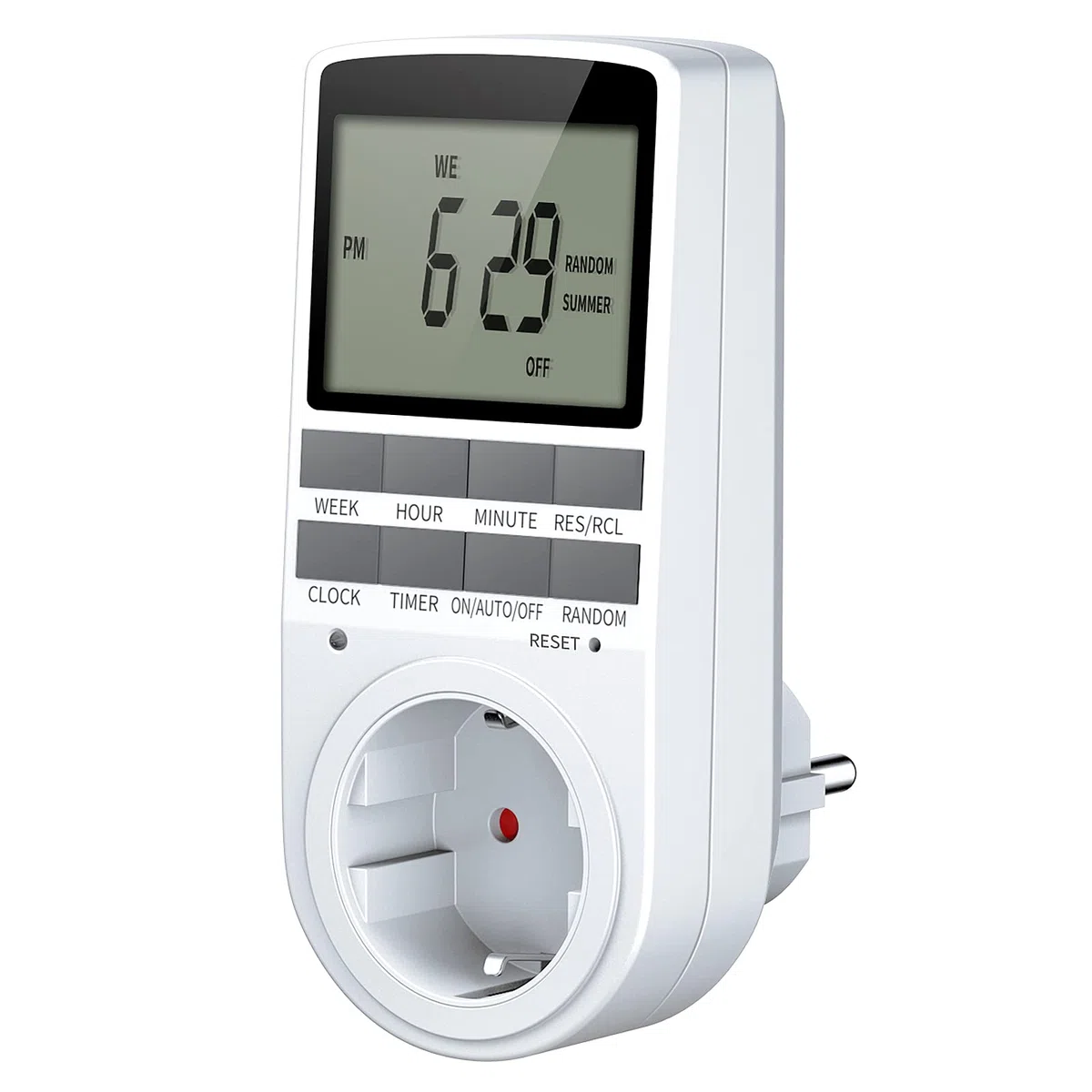 Timer presa digitale programmabile, presa programmabile con ampio schermo LCD, 10 programmi giornalieri e modalità casuale per Natale, serra e elettrodomestici, 16 A/3680 W max