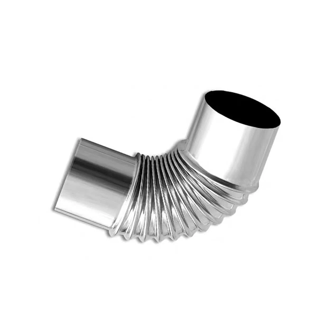 accessori forno tubo curvo forno Gomito for canna fumaria in acciaio zincato a 45 gradi, 100-200 mm, argento(120mm)