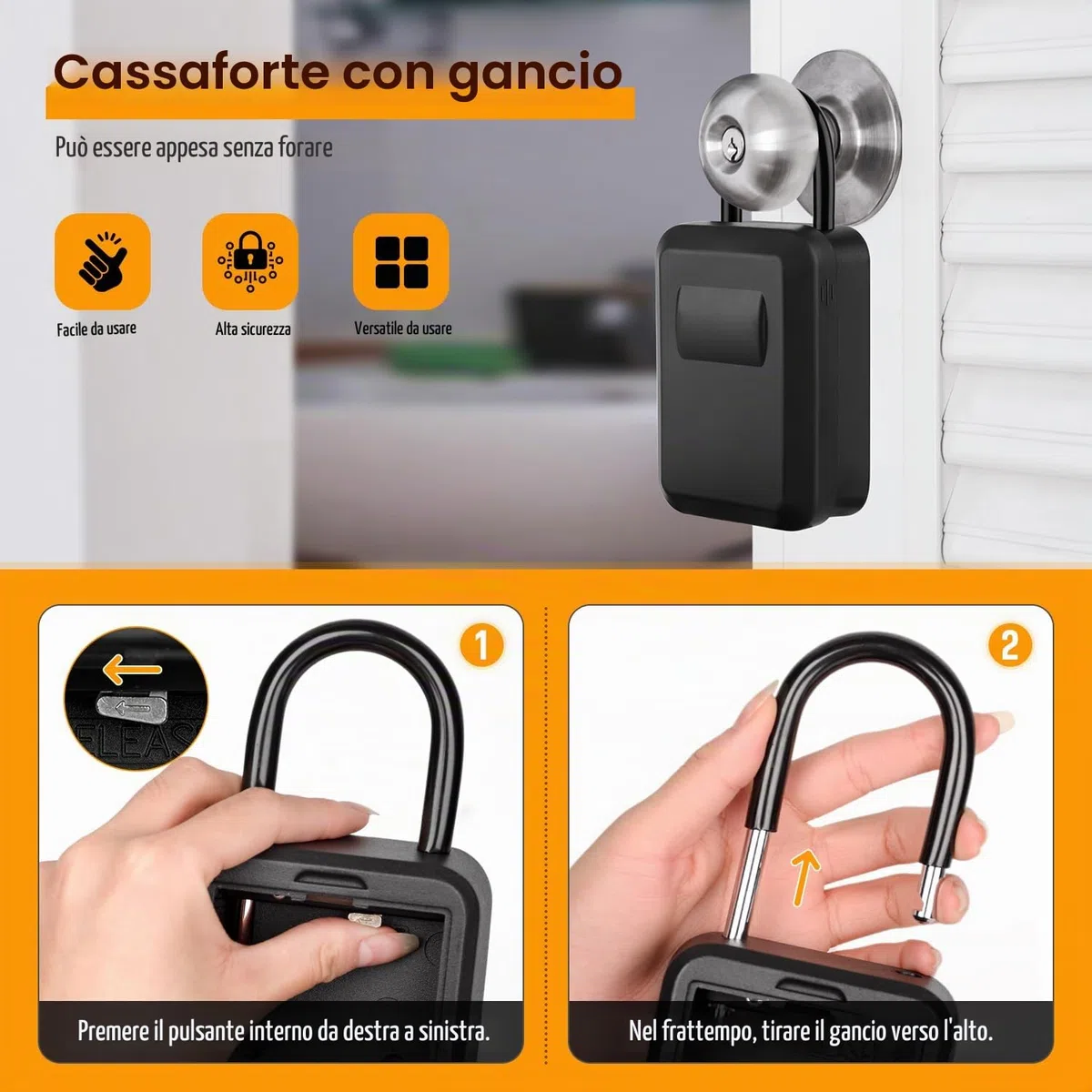 TEUEN Cassetta Sicurezza Chiavi Esterno con Copertura in Silicone Impermeabile - Cassetta Chiavi con Combinazione Grande - Cassetta Portachiavi Adatto a Casa, Fabbrica, Garage,Self Check In