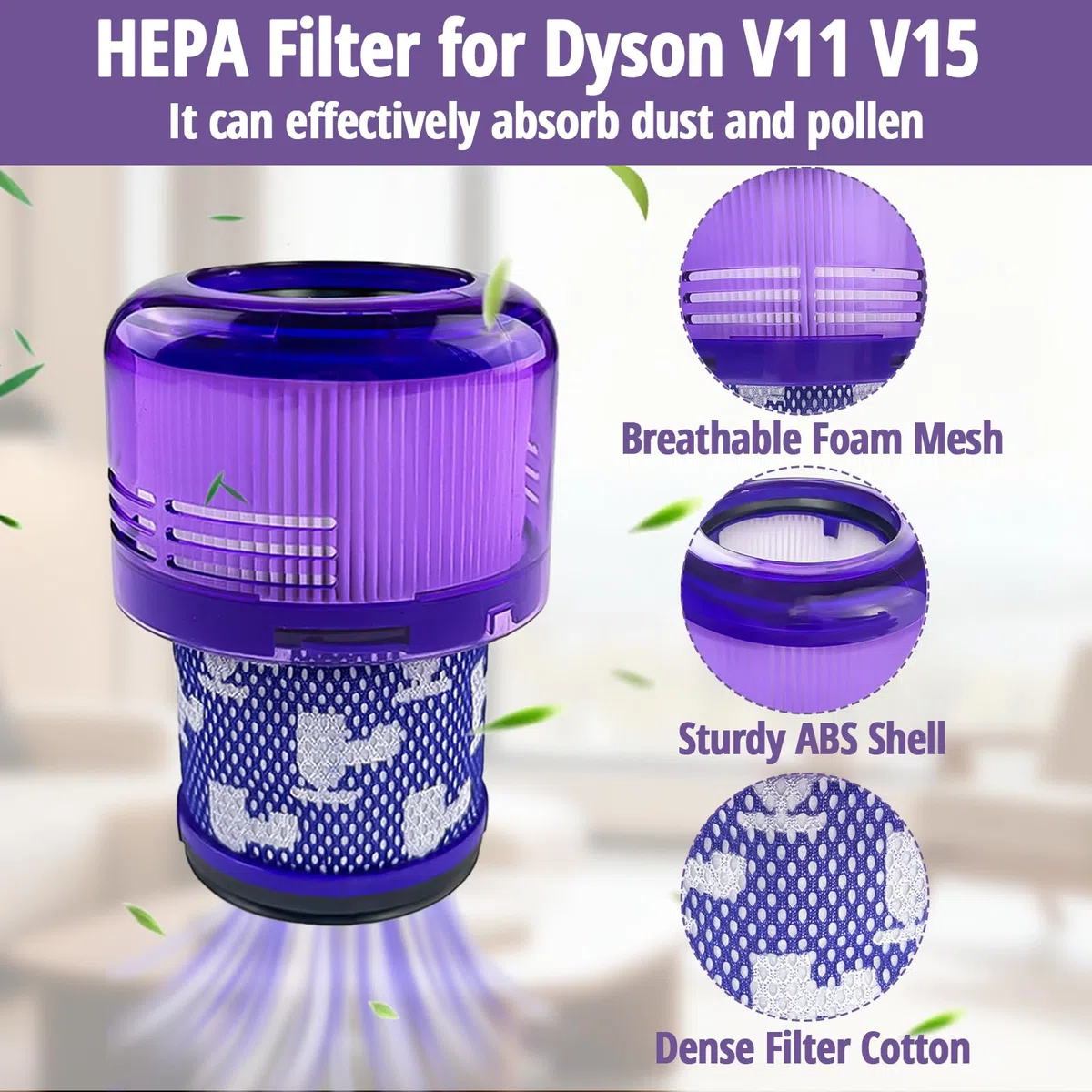 Ricambio Aggiornato Bidone Della Polvere per Dyson V11 V15, Trasparente Contenitore Serbatoio Polvere con Filtro HEPA Riutilizzabile Ricambi Adatto per Dyson Aspirapolvere
