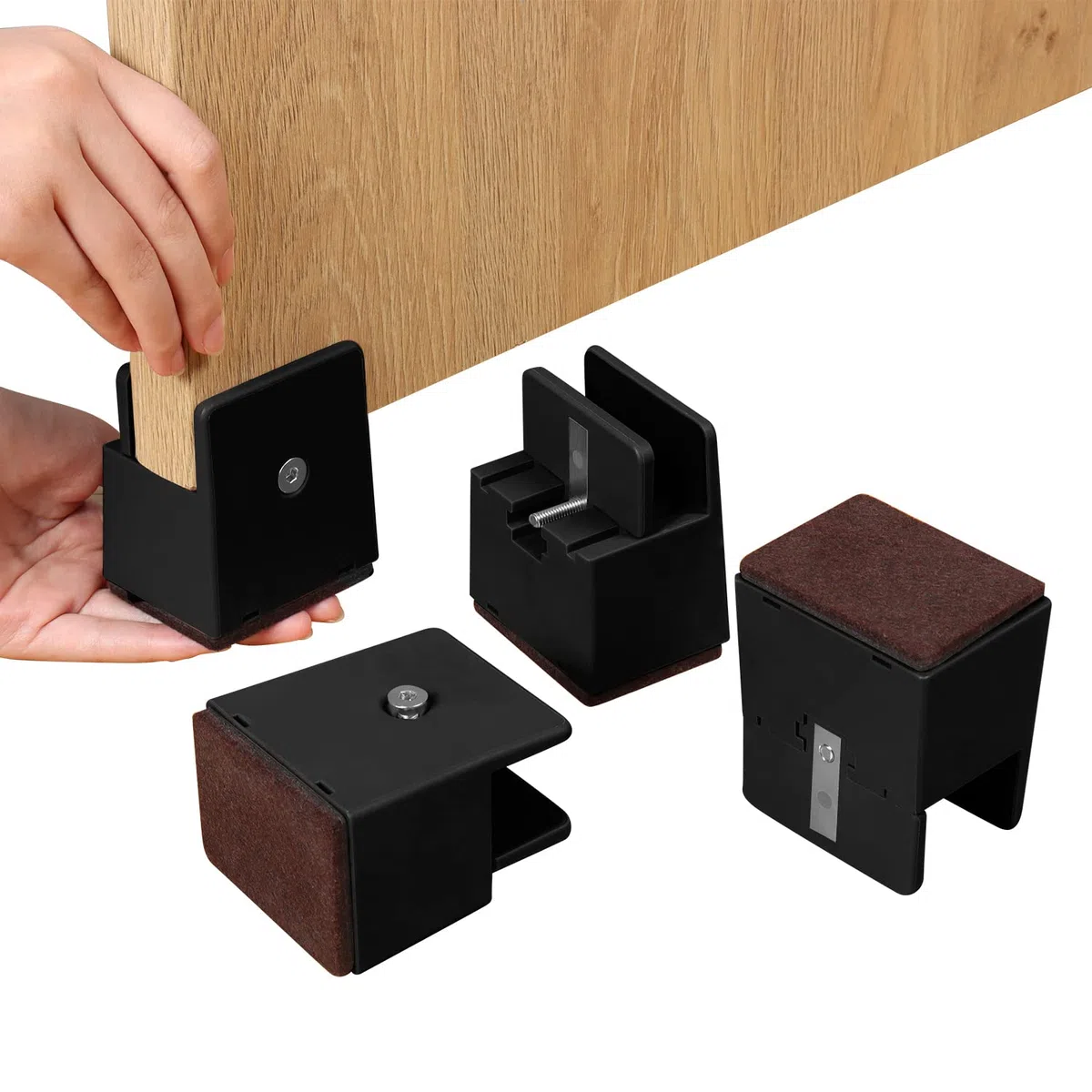 Ezprotekt Alzate per Letto e Mobili Regolabili con Morsetto a Vite, 10,2 cm per Tavoli da Divano per Impieghi Pesanti, per Gambe della Sedia Quadrate/Rotonde con Diametro da 0'' a 1,5'
