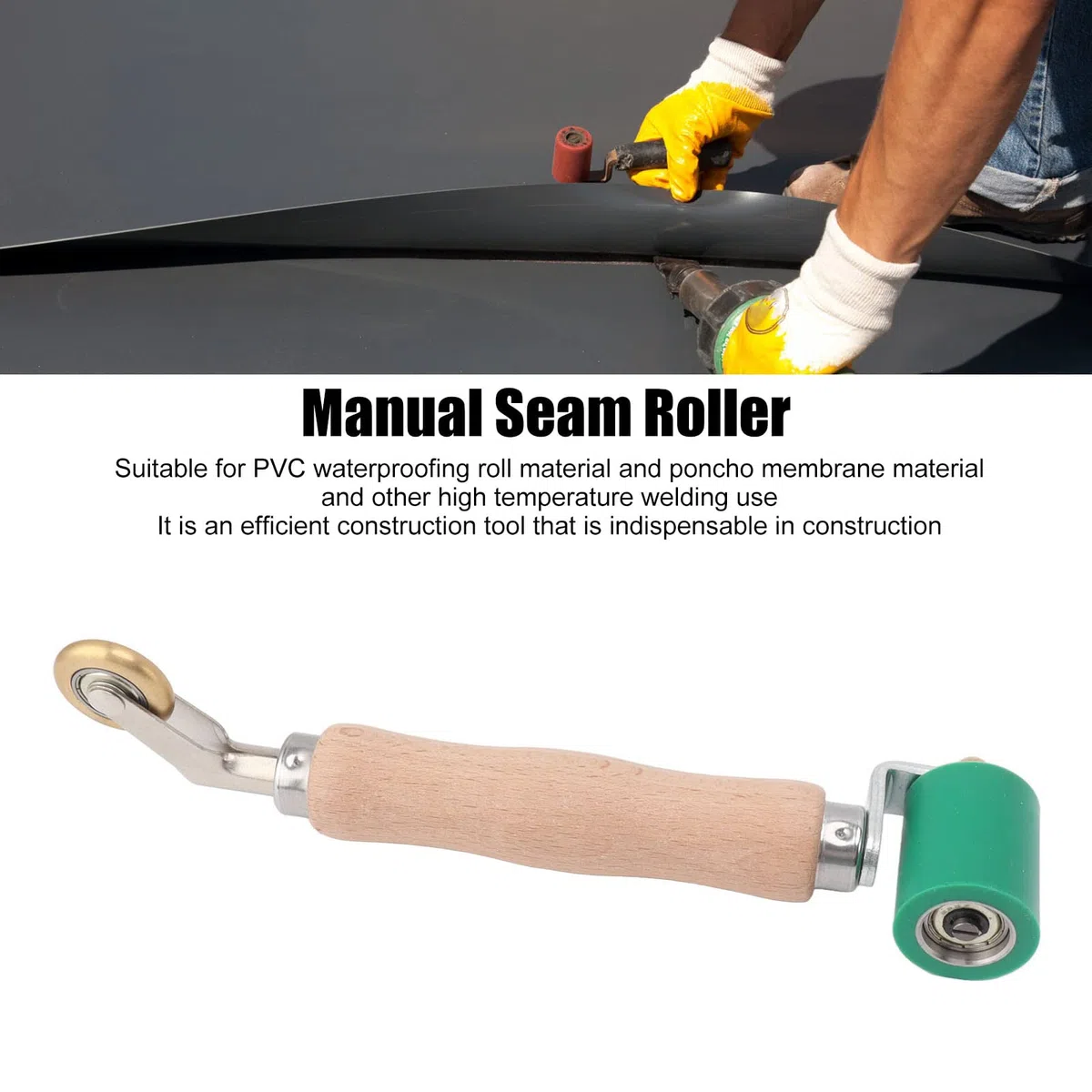 Rullo di Saldatura, 40mm Rullo Pressore Silicone 2 in 1 Rullo di Pressione Mano Resistente Alle Alte Temperature per la Saldatura di Materiali Sintetici, Teloni in PVC e Pellicole (Verde)