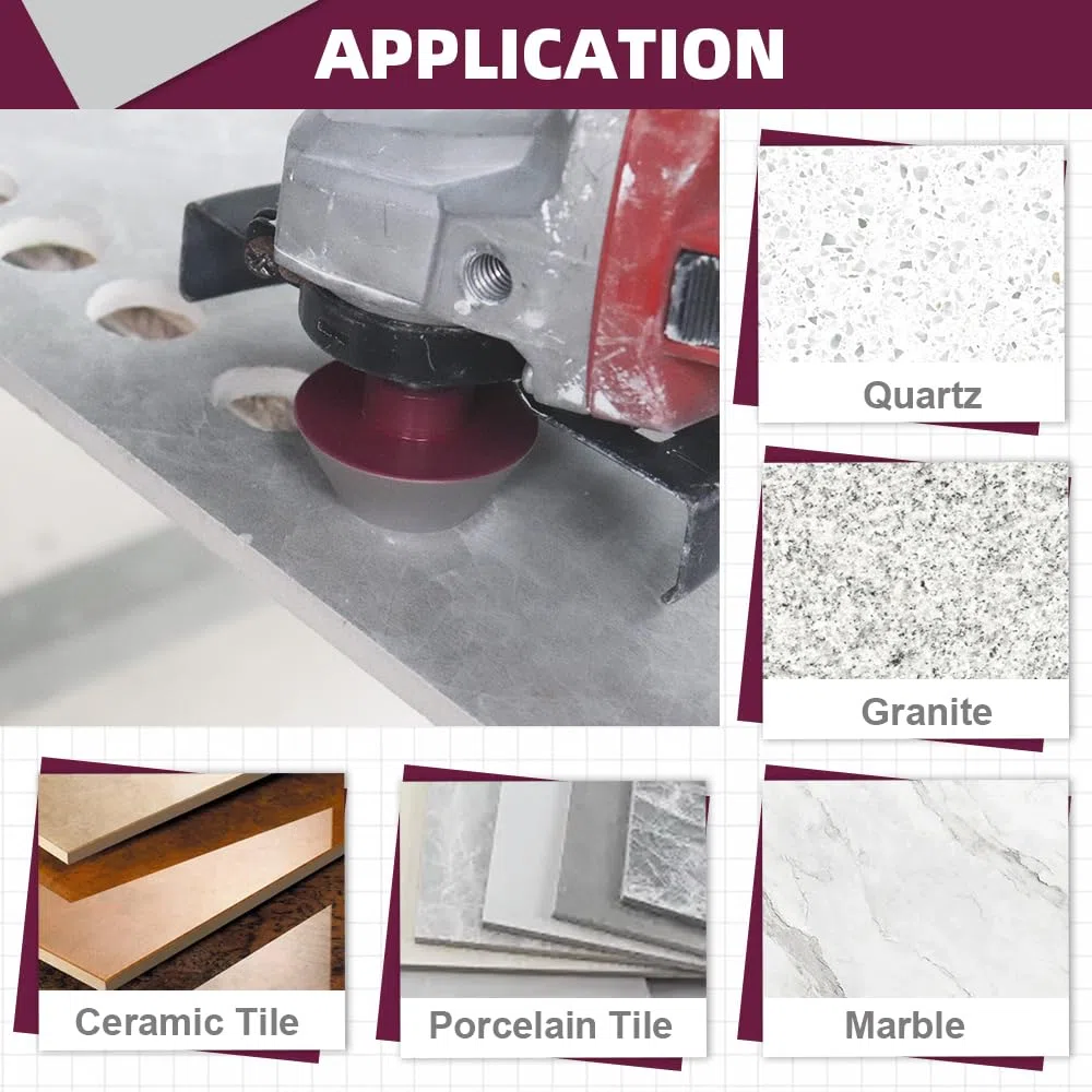Punte Smusso Diamantata 50mm x M14 - Fresa per Arrotondare Smerigliare Rifilare Fori in Gres Porcellanato Porcellana Piastrelle Ceramica Marmo Granito