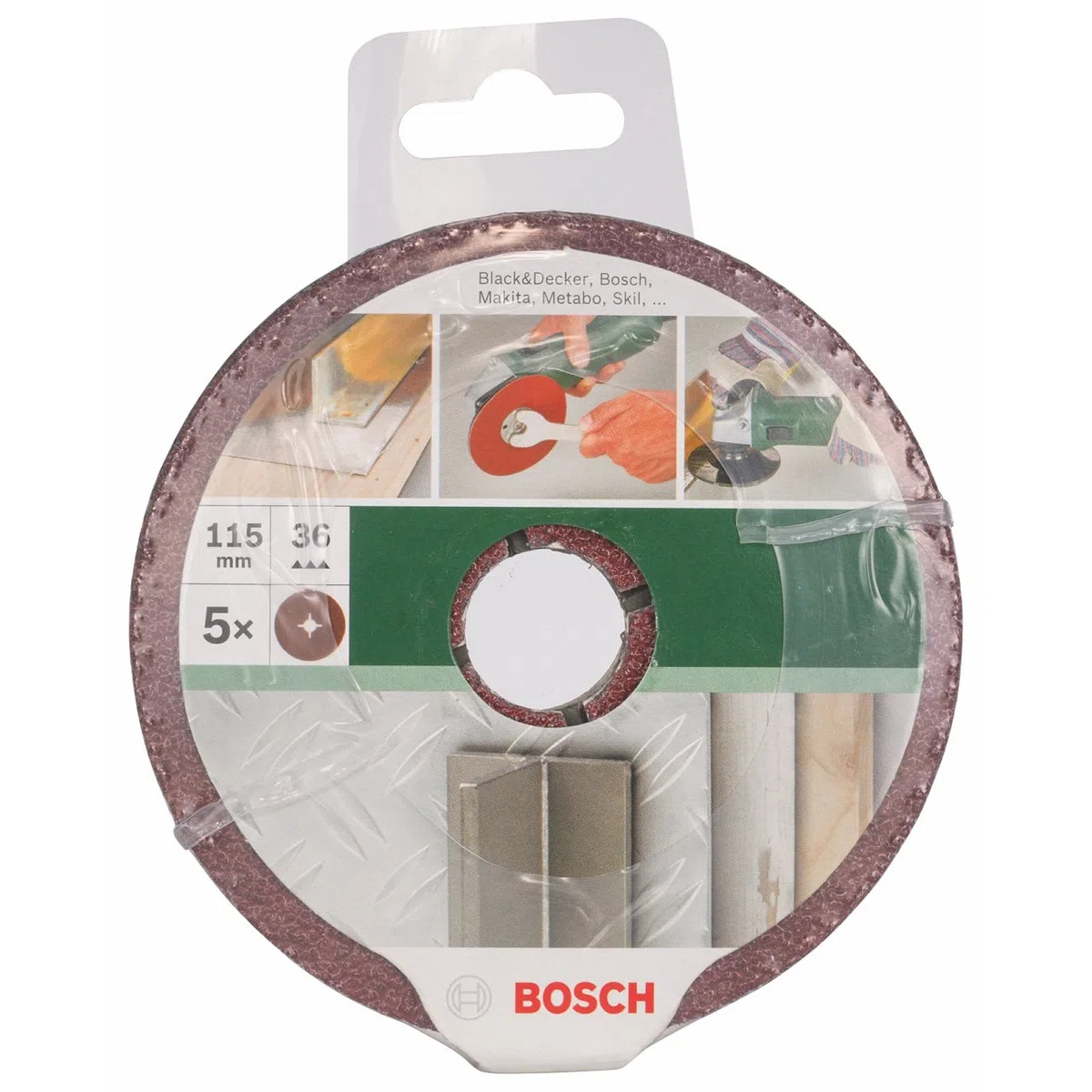 Bosch 5 Fogli Abrasivi Bluemetal Senza Fori, G 36 115 mm