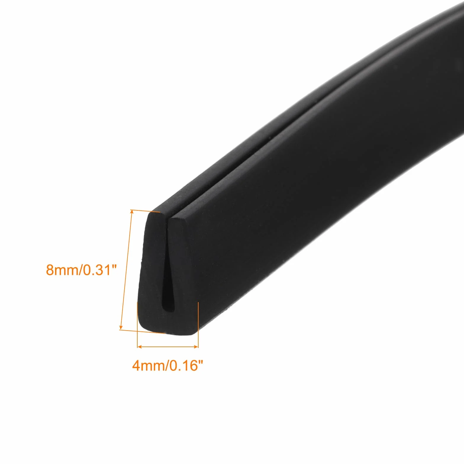 QUARKZMAN 2 Pezzi Profilo di Protezione a U, Lunghezza 11.5ft, Guarnizione in Gomma per Bordi Protettore Piatto Adatto per Spessore 0.5-1mm, (5/32" L x 5/16" A) Nero