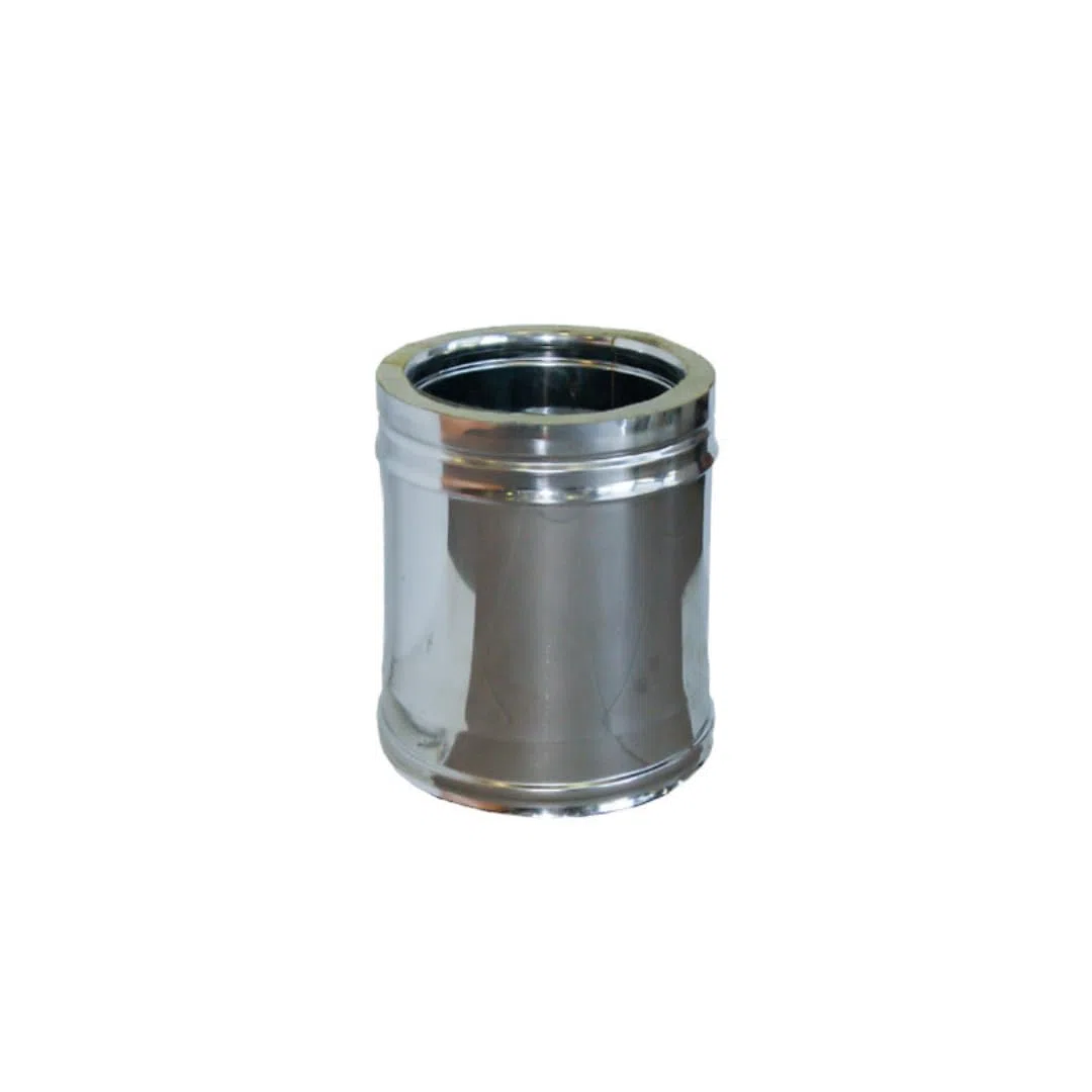 Tubo Coibentato Doppia Parete in Lana di Roccia - in Acciaio Inox AISI 304 BA SP. 5/10 – per Camini -Lunghezza 250 mm – Diametro 130-180mm