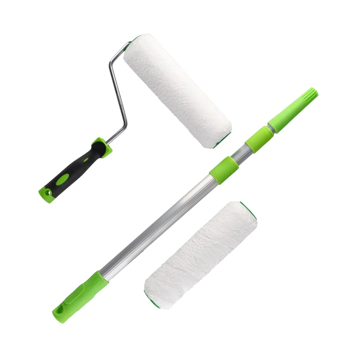 ToolSpace Rullo da Pittura – 2x Rulli 25 cm con Asta Telescopica Leggero 130 cm 2x Impugnatura Applicatore Assorbente per Murale Domestico Pareti e Soffitti Lavori di Ristrutturazione – Microfibra