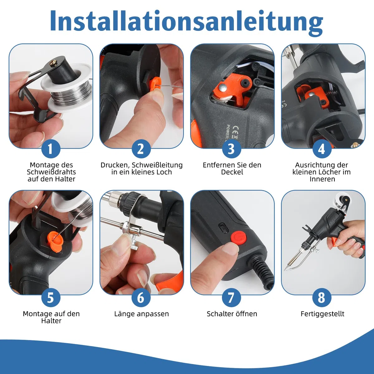 Pistola per saldatura industriale, kit pistola per saldatura automatica, set di pistola per saldatura con utensile, pistola per saldatura a mano, pistola per saldatura a caldo industriale per
