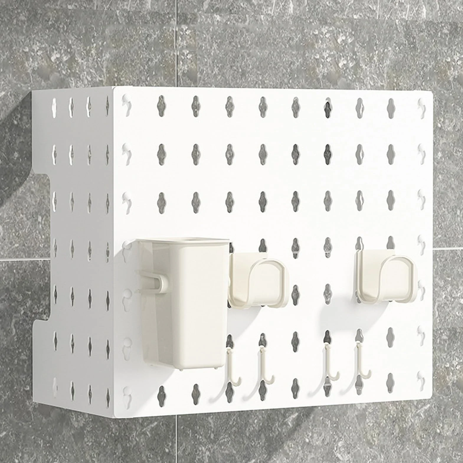 Copertura per Tubo Scaldabagno a Gas, Pannello Forato da Parete Senza Foratura in ABS, Rack di Stoccaggio per Nascondere Tubi (Facile da Installare)