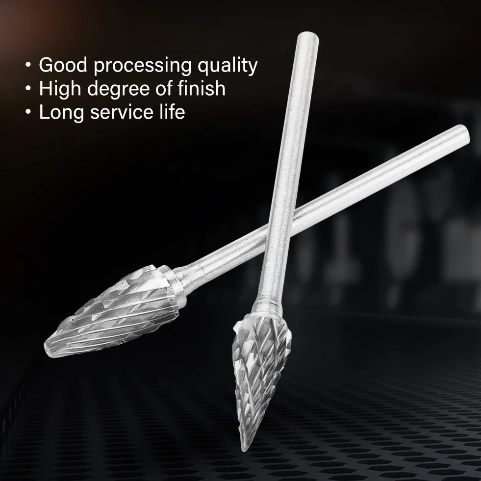 Wytino Lima rotativa in metallo Punta rotante inclusa,2.35 * 6mm 10pcs Frese in acciaio al carburo di tungsteno Lima rotante,Set di strumenti per intaglio del metallo,Accessori per utensili elettrici