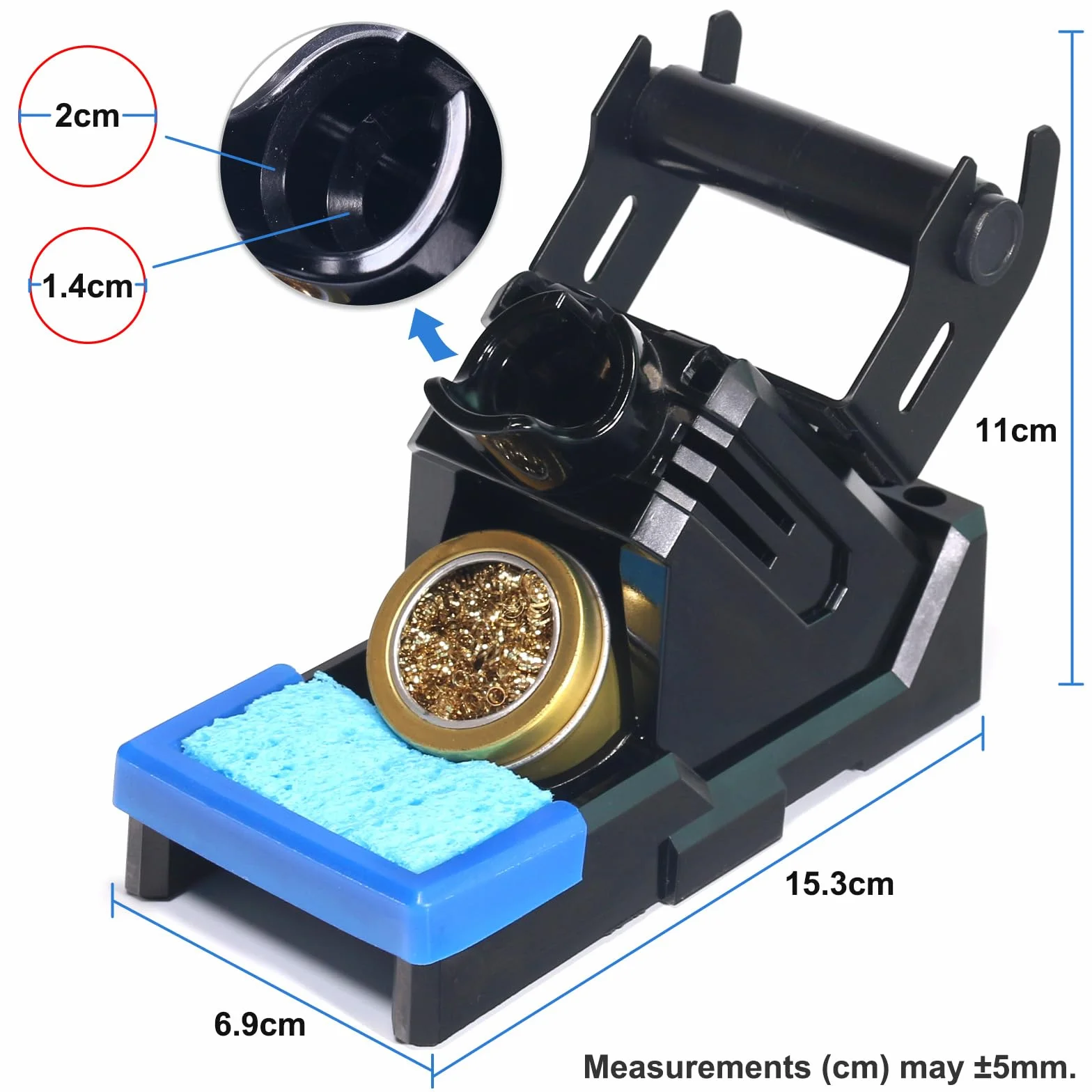 YIHUA X-2 Evolution Advanced - Supporto per saldatore resistente al calore e sistema di stoccaggio con supporto per bobine di saldatura, bordo protettivo, 5 scomparti per punte integrate