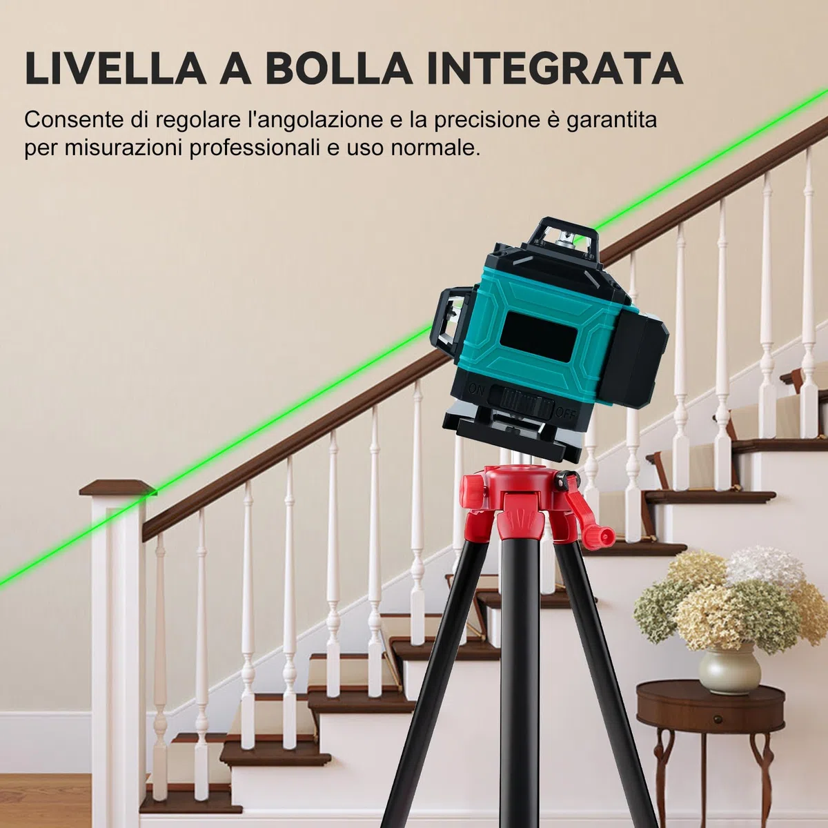 Treppiede per Livella Laser, treppiede telescopico regolabile da 1,5 m, Filettature 5/8 a 1/4 di Pollice Supporto Livelle Laser in Acciaio per strumento di misurazione laser autolivellante