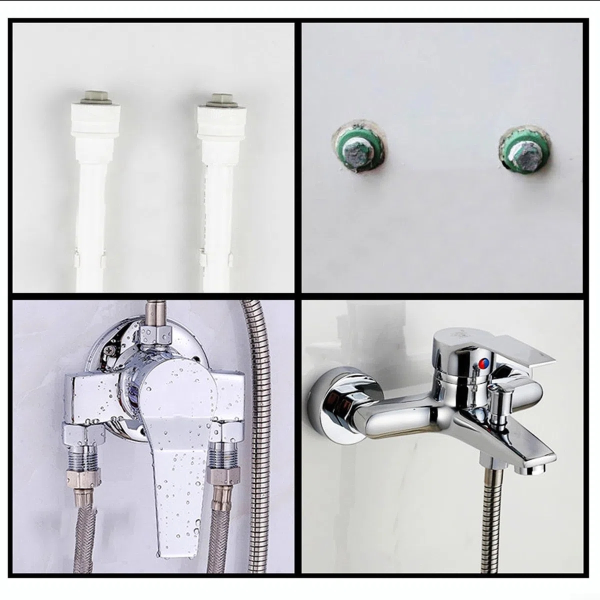 Rubinetti miscelatore doccia, rubinetti universali per doccia con valvola cromata resistente, rubinetto doccia a parete, interruttore di controllo della valvola miscelatore manuale