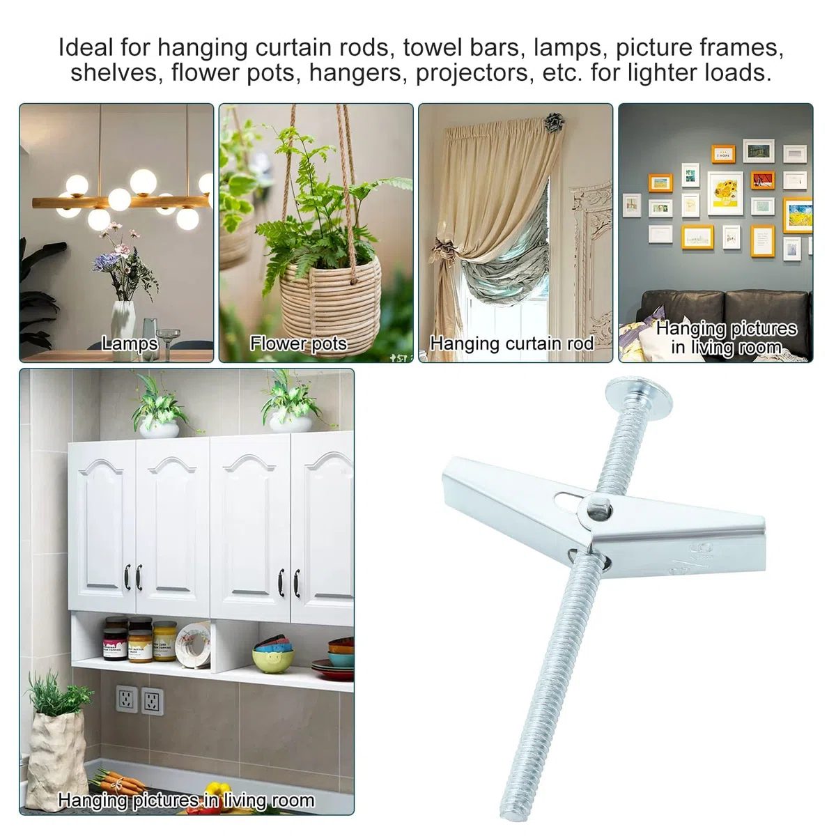 HSEAMALL 48 pz M3 M5 M6 Toggle Bolt e Dado a Farfalla Set per cartongesso Parete Cava Fissaggi Drywall Hanging