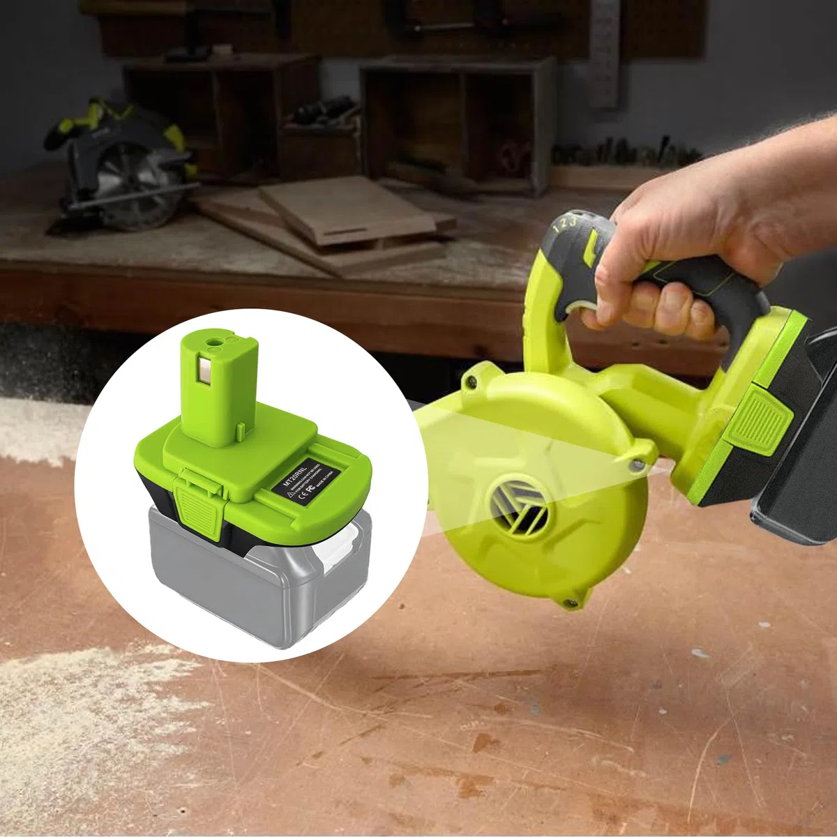 Adattatore batteria MT20RNL per Makita 18 V da convertire per utensili Roybi da 18 V, per batteria Makita da 18 V convertire in batteria agli ioni di litio Ryobi da 18 V