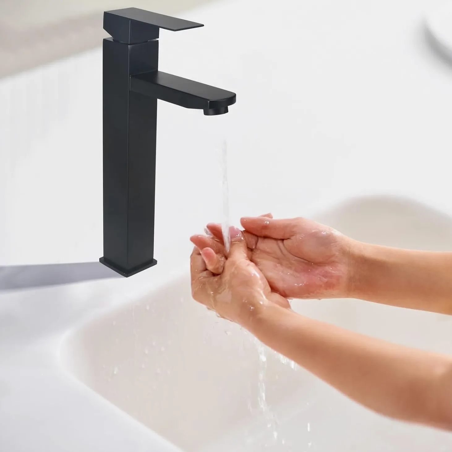 Rubinetto Bagno Lavabo Miscelatore Lavabo Bagno Rubinetto Bagno Miscelatore Rubinetti Bagno Rubinetto Lavandino Bagnoacciai Inossidabili Regolabile Freddo e Caldo (Nero)