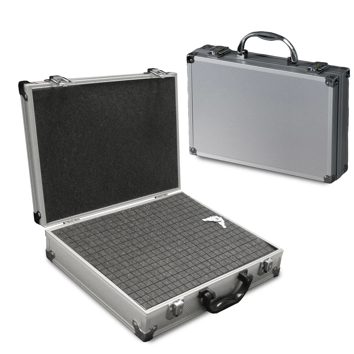 Peaktech 7255 - Custodia Universale per Strumenti di Misura, Custodia in Alluminio Resistente, Vano Porta Attrezzi, Imbottitura in Schiuma, con Lucchetto, Antipolvere, M - 295 x 195 x 70 mm