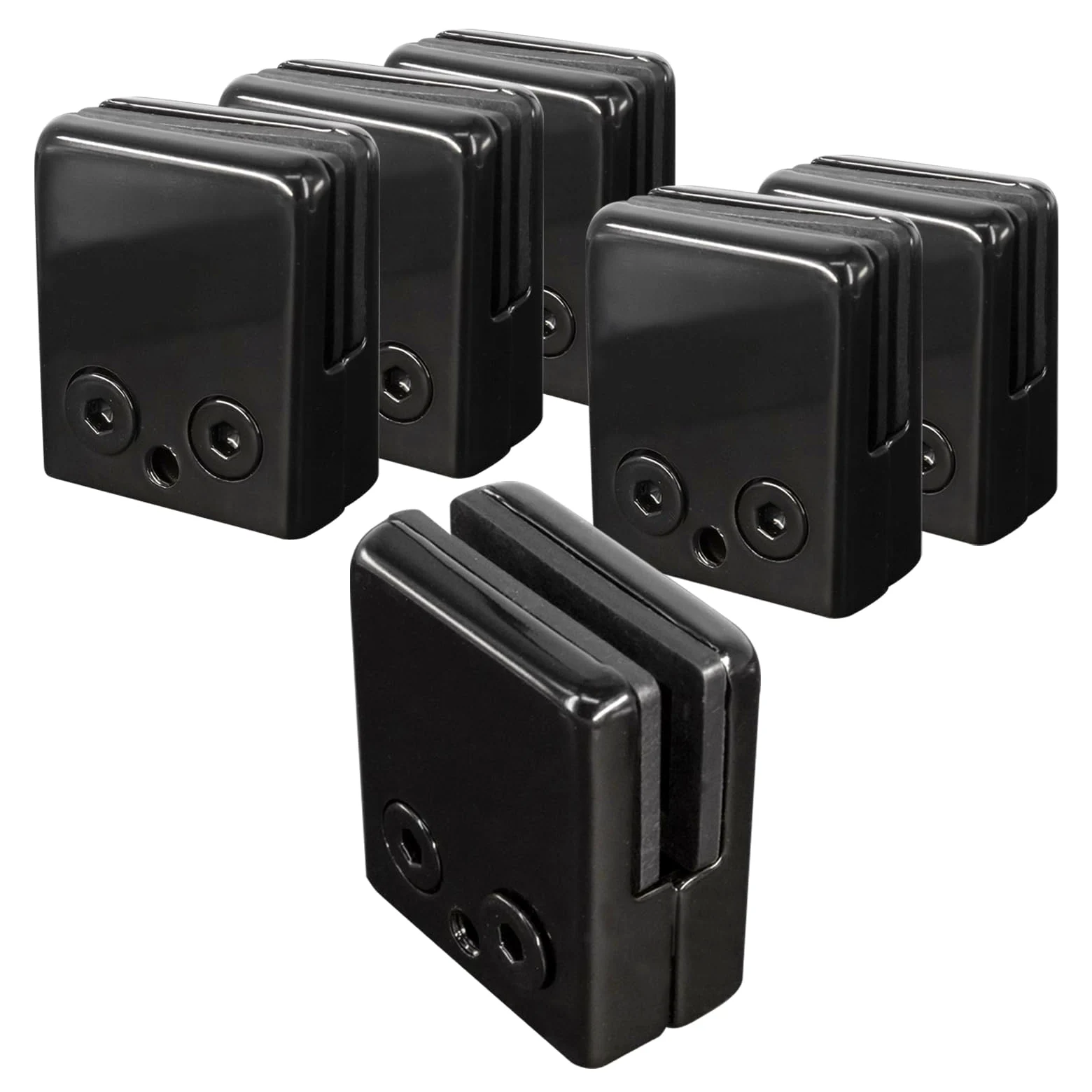 Morsetto di Vetro 8-10 mm Clip di Vetro in Acciaio Inossidabile Supporto Vetro 6 pezzi per Ringhiera Balaustra Corrimano della Scala Nero