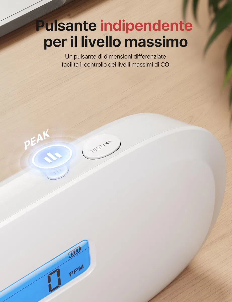 X-Sense Rilevatore di Monossido di Carbonio, Certificato EN 50291, Sensore da 10 Anni e Batteria Sostituibile, Allarme di CO per Casa con Display LCD e Memoria Picco, XC0C-SR, 1 Pezzo