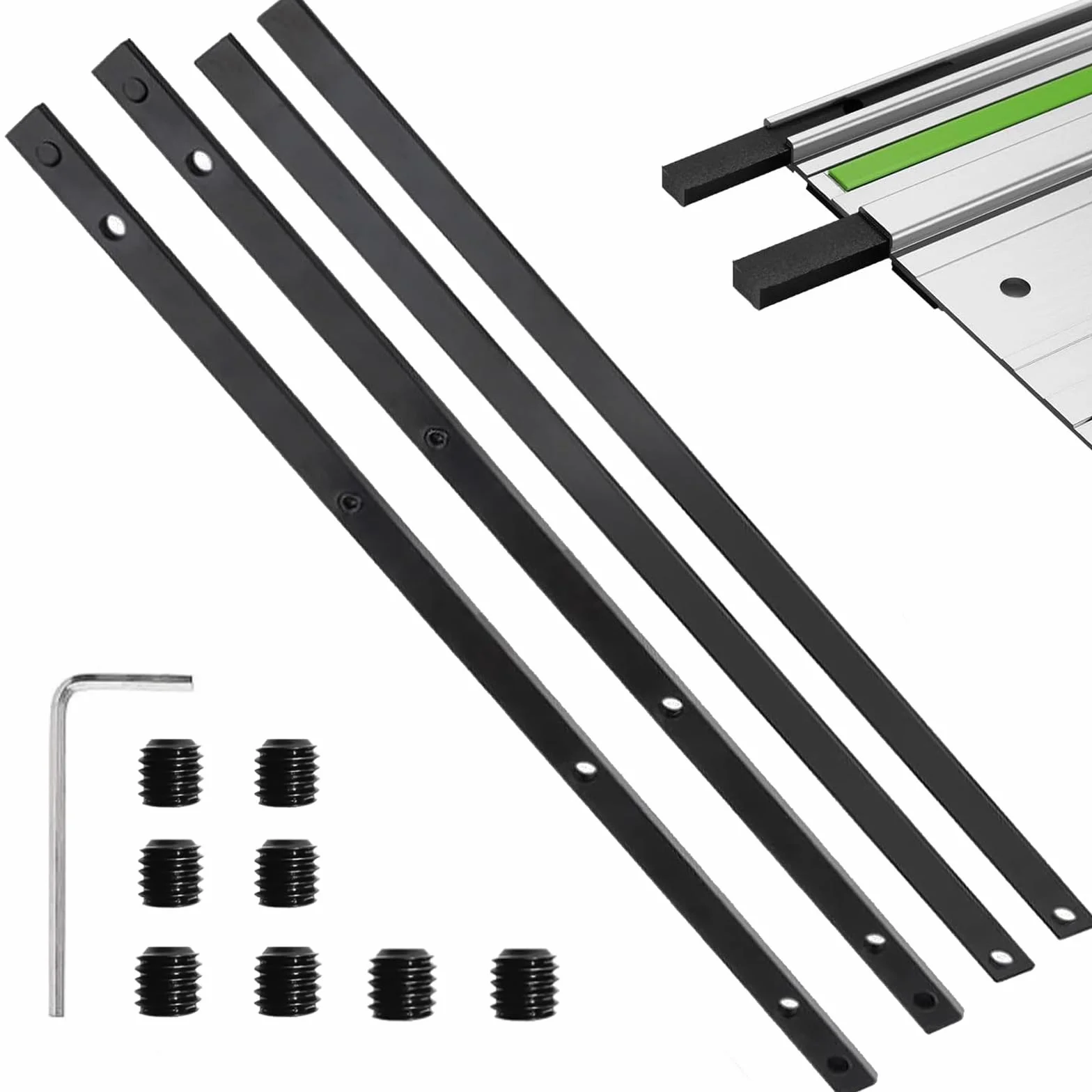 Kit di 4 pezzi per Makita e Festool, compatibile con binario dritto, angolato e quadrato con tende, accessori universali per aste per tende