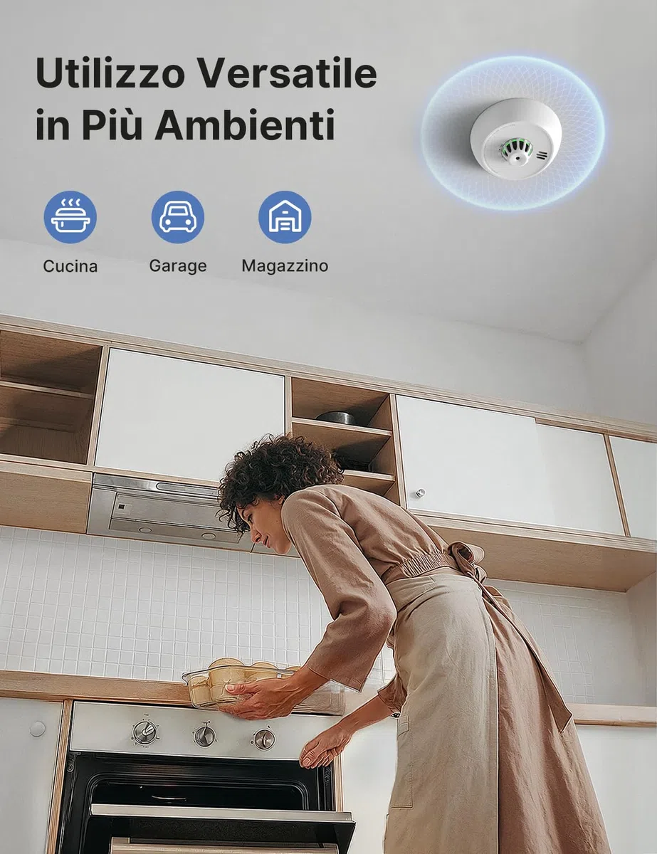 X-Sense Rilevatore di calore autonomo con batteria sigillata da 10 anni e facile installazione, rilevatore di calore, non compatibile con stazione base, XH02, confezione da 1