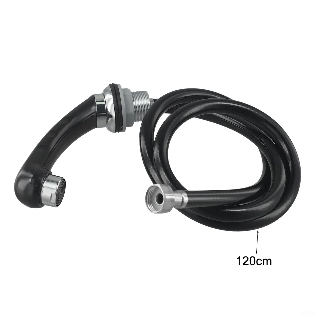 Rubinetto miscelatore per lavabo da parrucchiere cromato con comando a leva singola con doccetta estensibile 120 cm tubo flessibile per shampoo ciotola