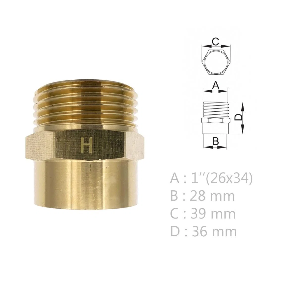 Manicotto in ottone da saldare maschio Ø 1" x 28 mm, confezione da 10