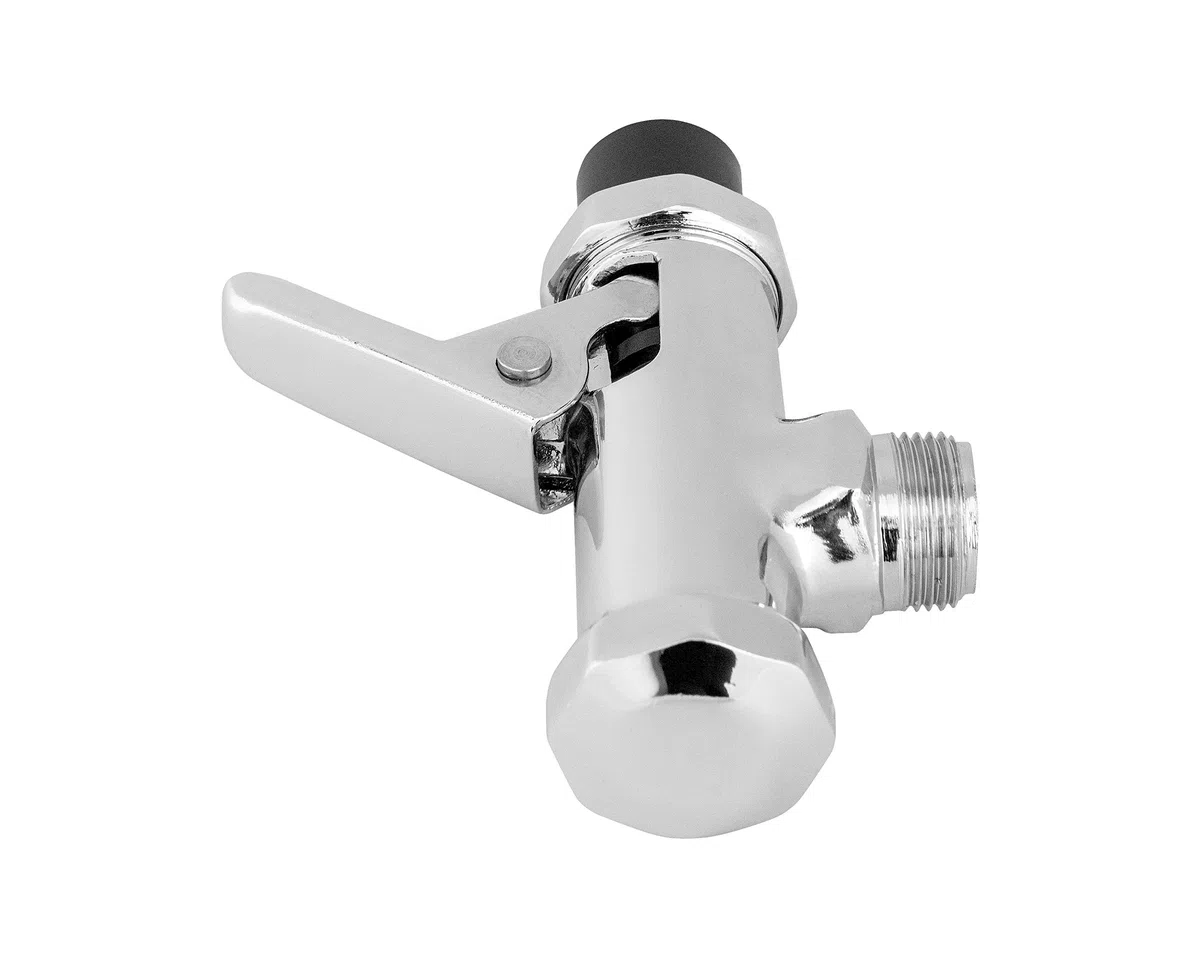ADGO Tajfun Flussometro Con Valvola di Scarico per Cassetta da 3/4" Argento Cromato, per WC Orinatoio A-SP, 1 Pezzo