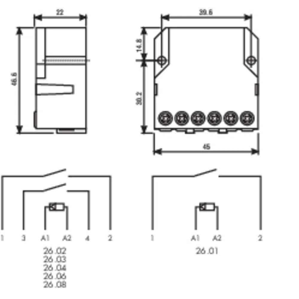 Finder 260380120000 - Teleruttore per scatola 12 VAC 1 NO/1 NC 10 A