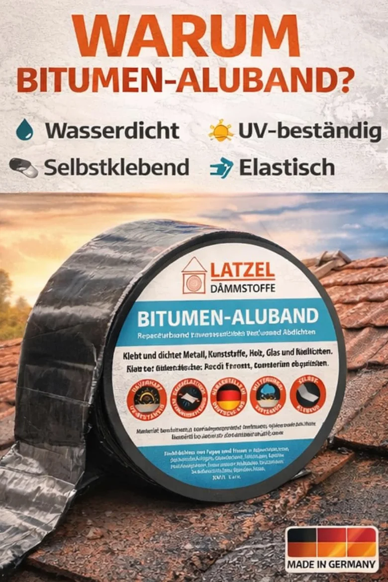 Nastro in alluminio bituminoso autoadesivo, resistente ai raggi UV, colore terracotta, rotolo 250 mm 10 metri