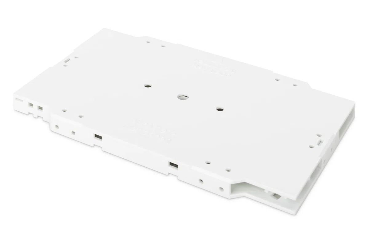 DIGITUS Cassetta di giunzione in fibra ottica – 12 fibre – Supporto per giunzione con protezione a crimpare e termorestringente – Compatibile con armadi di distribuzione FO – Grigio