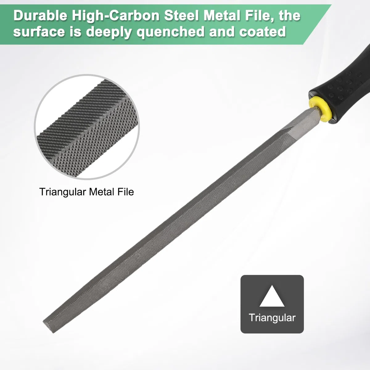 M METERXITY 2-Pack Lima A Triangolo In Metallo 8 Pollici, Lima Diamantata In Acciaio Ad Alto In PVC Per Legno/MetalloPiastrelle/Modellismo/Fai Da Te/Affilatura