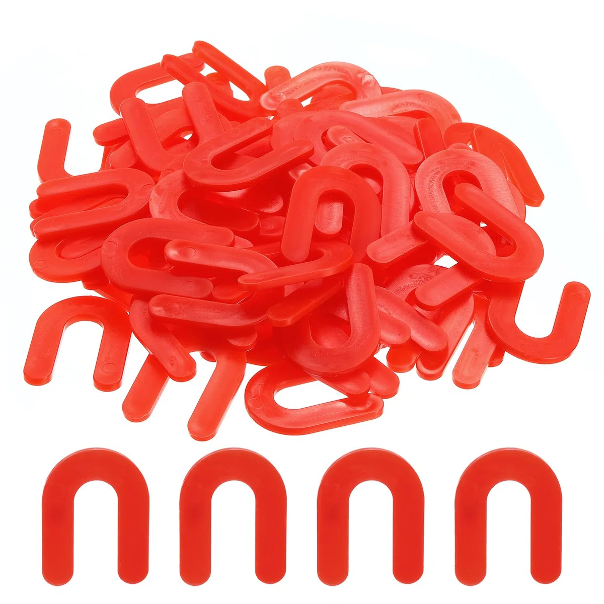 sourcing map 100 Pezzi Distanziatori per Piastrelle a Ferro di Cavallo 3mm 1/8 Pollici Forma a U Plastica Parete Pavimento Distanziatori per Piastrelle per Livellamento Piastrelle, Rosso