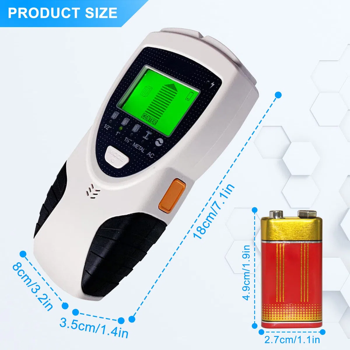Rilevatore di fili: localizzatore 5 in 1 da parete Rilevatore Multifunzione Stud Finder con Allarme Metal Detector Mirino linea AC per trovare linee elettriche Travi in legno