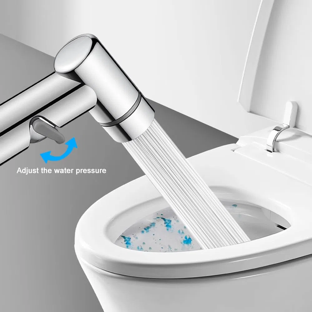 Mocrop Kit doccia bidet 1/2 uscita doppia valvola acciaio inox pulizia bagno, animali, terrazza, cucina