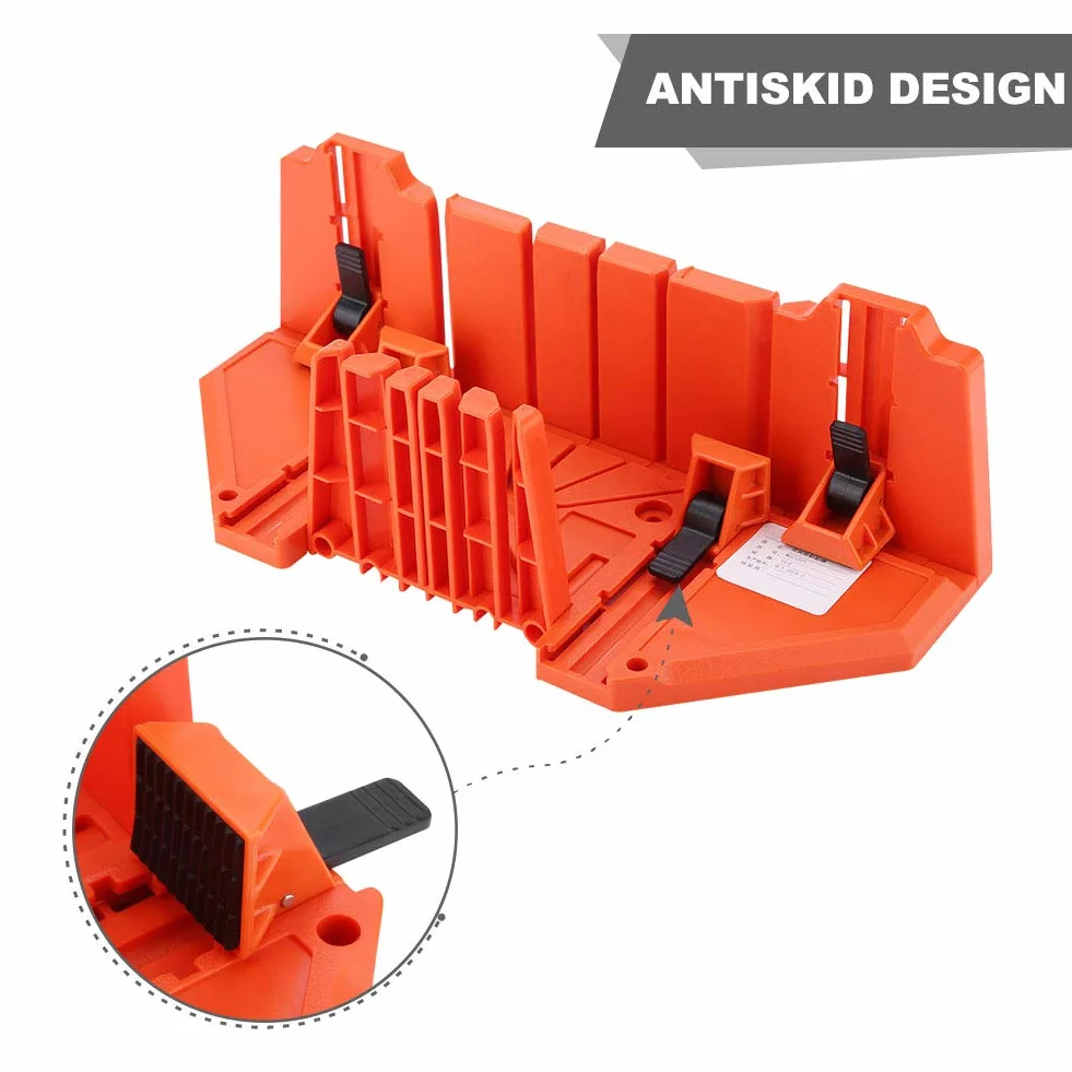 Mitre Box, scatola di plastica per potatura, a mano, strumento per la lavorazione del legno, con morsetto