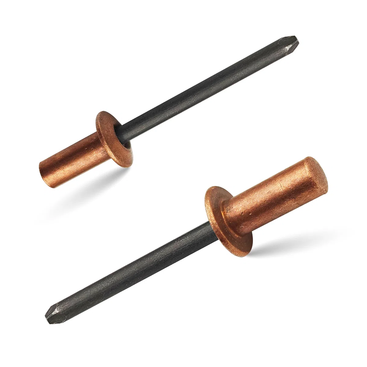 Rivetti ciechi con estremità chiusa, 30 pezzi, Ø4,8 x 10 mm, testa a cupola in rame con mandrino in acciaio, rivetti pop sigillati