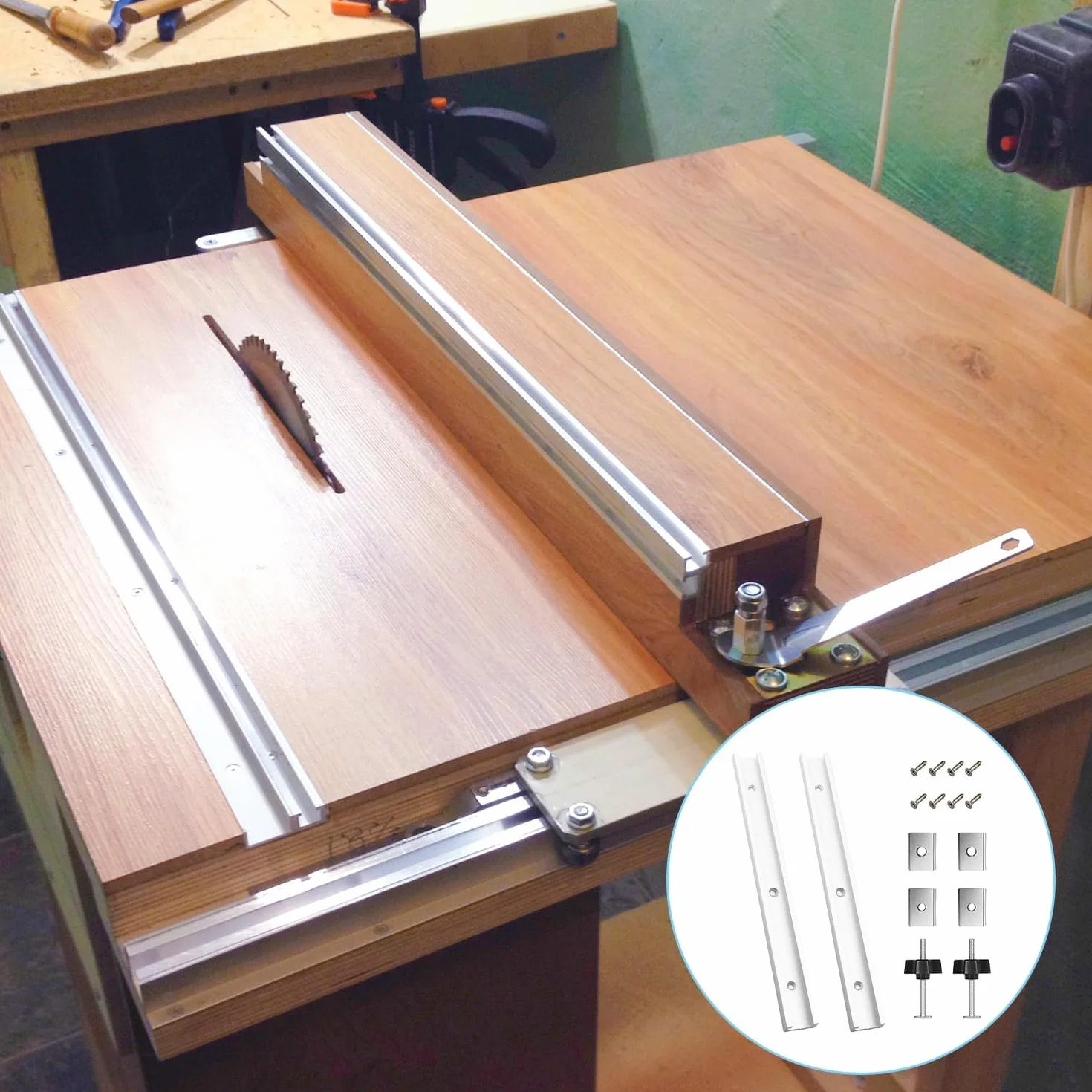 400mm 2 Pezzi T-Slot Profilo Alluminio, T Track per Falegname, T Binario di Scorrimento, Barre Alluminio, con 8 Viti Autofilettanti, 2 Vite di Fermo M8, 2 Blocco Scorrevole M6, 2 Blocco Scorrevole M8