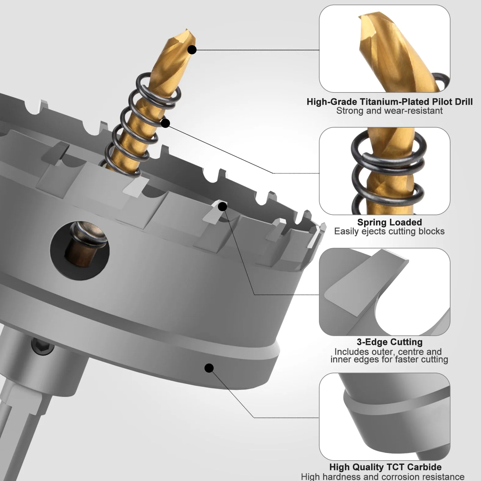Lytool 100 mm Sega a Tazza in Carburo,Sega a Tazza in Acciaio Metallo per Lamiera di Acciaio Inossidabile,Metallo, Ferro, Acciaio Dolce,Acciaio Legato,Alluminio,Pannello di Alluminio