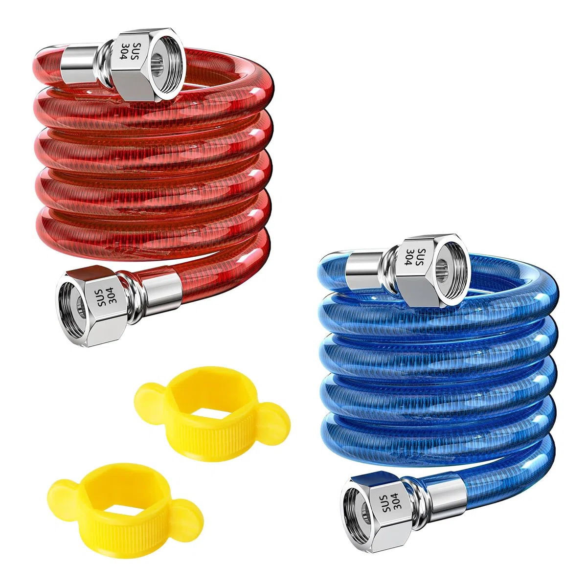 Qrity 2 Pezzi Tubo Flessibile in Acciaio Inossidabile 304, Tubo Raccordo G1/2", 60CM Tubi di Ingresso per Scaldabagno