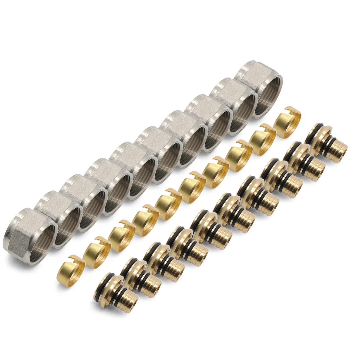 Vancoco 10 pz Raccordo a compressione 16x2mm per Tubi di Riscaldamento a Pavimento Giunti 3/4'' Eurocone