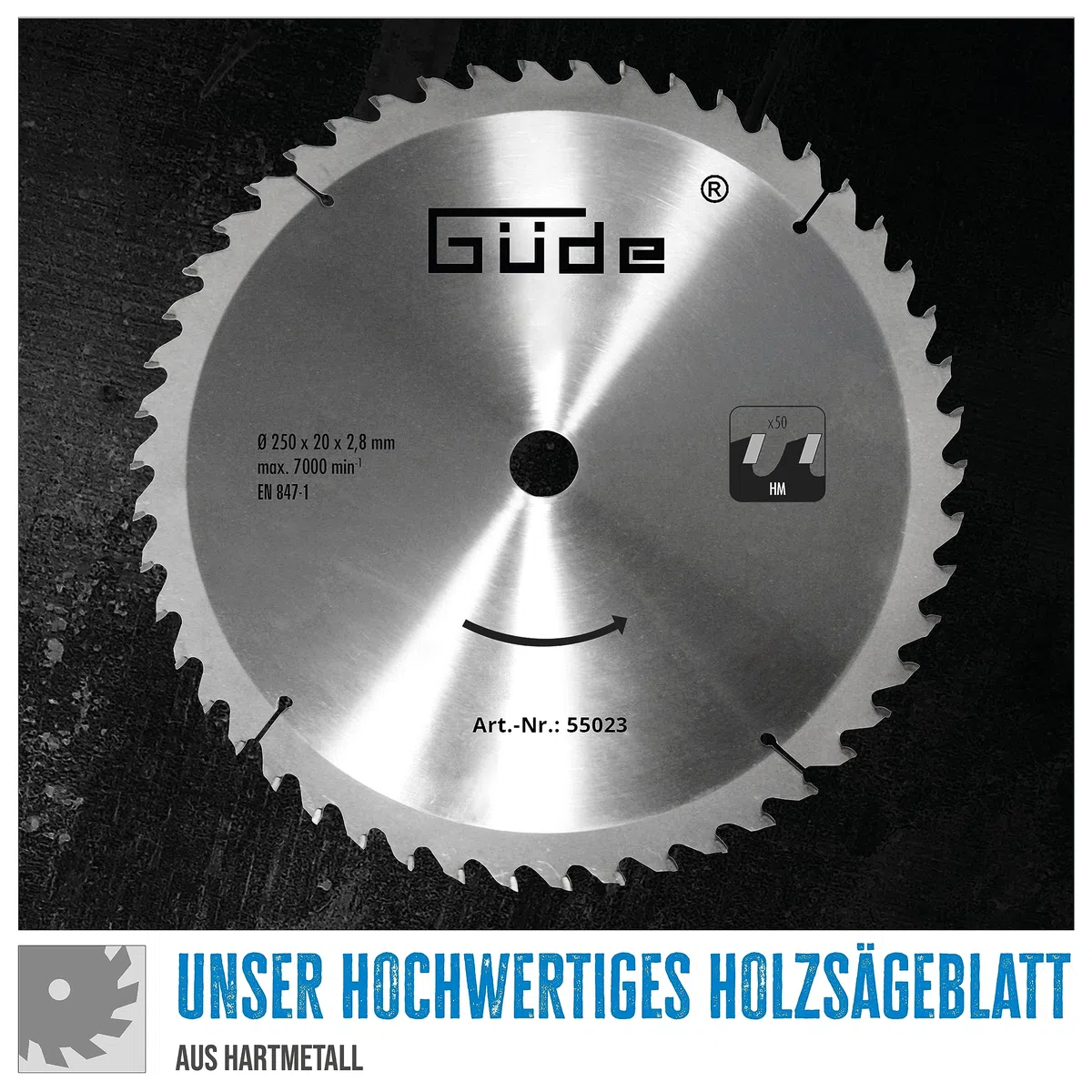 Güde Carbide lama con 50 denti 250x20mm