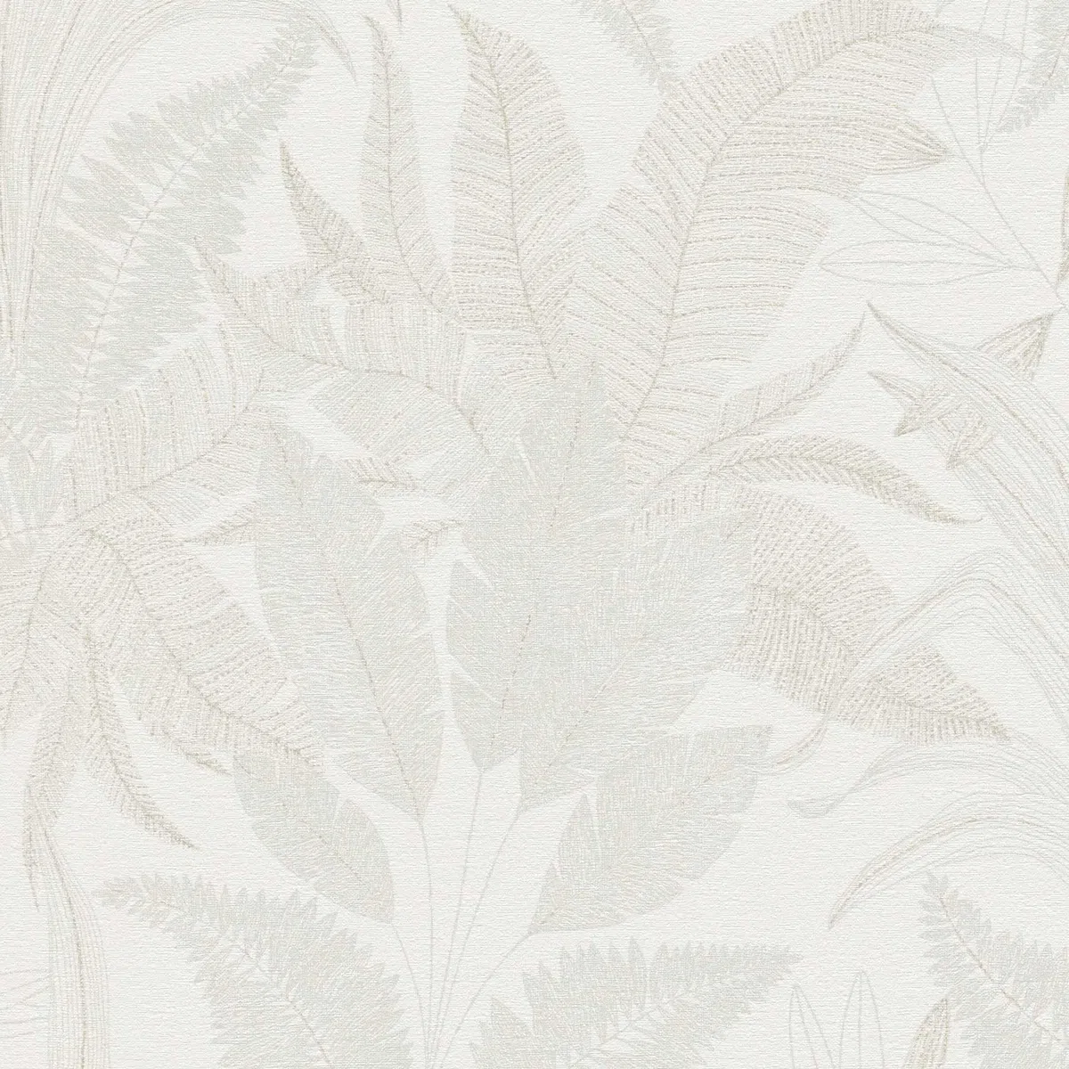 Livingwalls Carta da parati 396542 con foglie di palma in crema, beige - carta da parati floreale di alta qualità con struttura fine ed effetto metallico in oro - 10,05m x 0,53m - Made in Germany