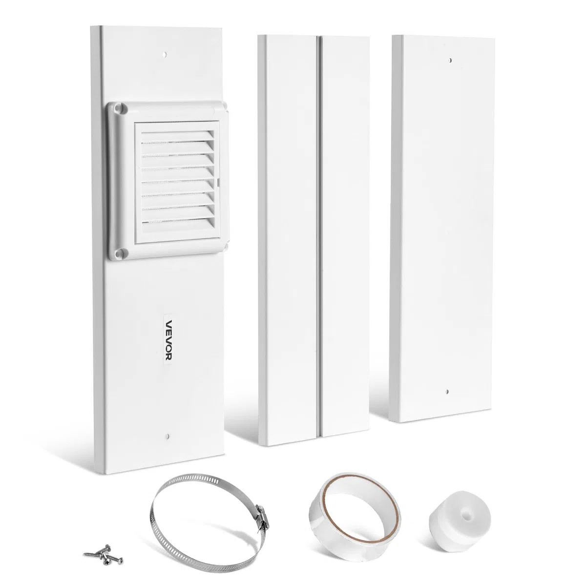 VEVOR Kit per Finestra di Sfiato dell'Asciugatrice, Adatto a Tubi di Scarico da 101,6 mm, Lunghezza Regolabile per Finestre Scorrevoli di Diverse Altezze, Materiali in PVC e PP, Tenuta Multistrato