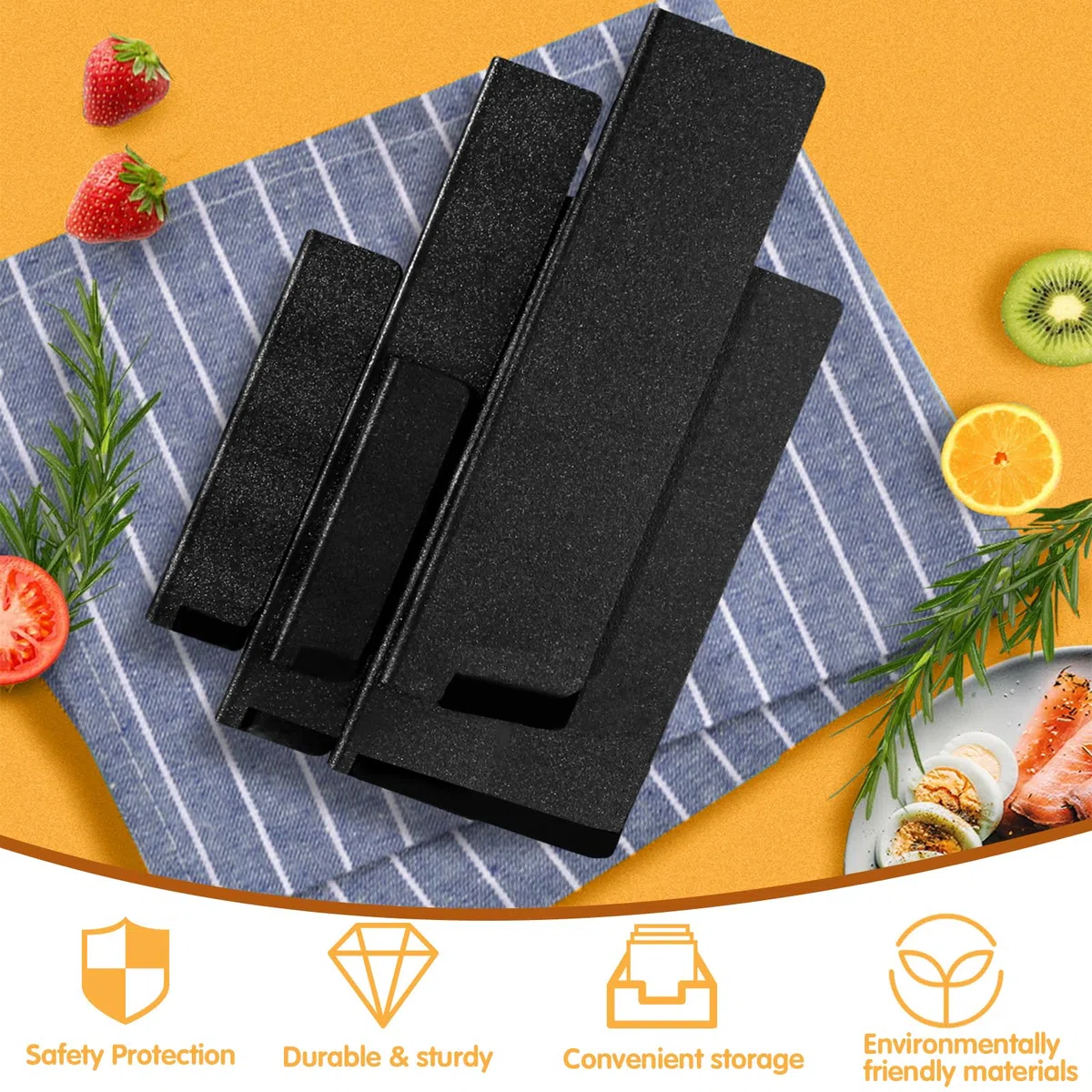 Rierousy 10 Pezzi Fodero Coltello di Alta Qualità, Fodero Coltello Cucina, Protezione per la Lama con Fodera in Velluto, set Universale di Protezione per Coltelli in Generale