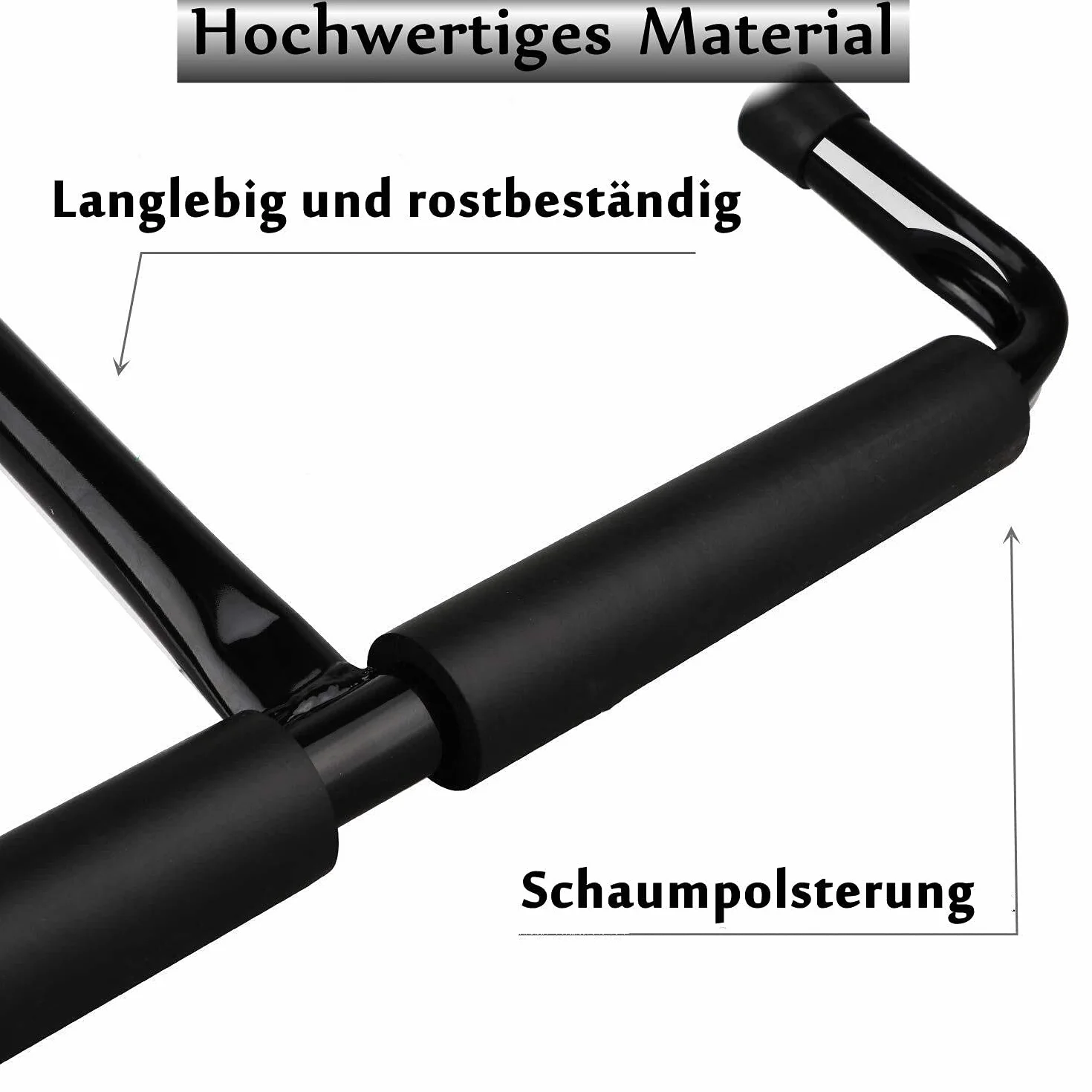 Ganci a soffitto per garage e carichi pesanti in gomma 20 cm, Supporto a soffitto in acciaio a doppia estremità per scala, attrezzi, biciclette, attrezzatura sportiva, Set da 2 pezzi, Nero